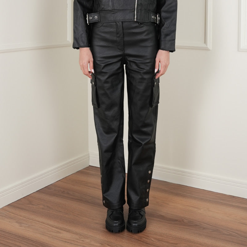 Wown-Dora Leather Pants-Deri Pantolon-5-fleurdirect.live