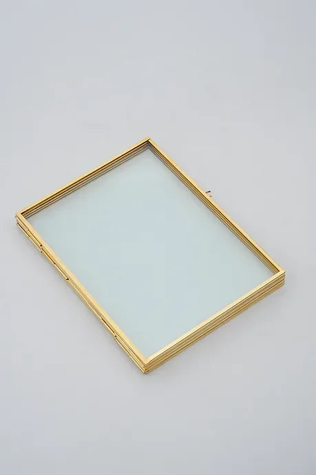 El Crea Designs-İkili Pirinç Gold Cam Masaüstü Fotoğraf Çerçevesi 20x15cm-Çerçeve-4-fleurdirect.live