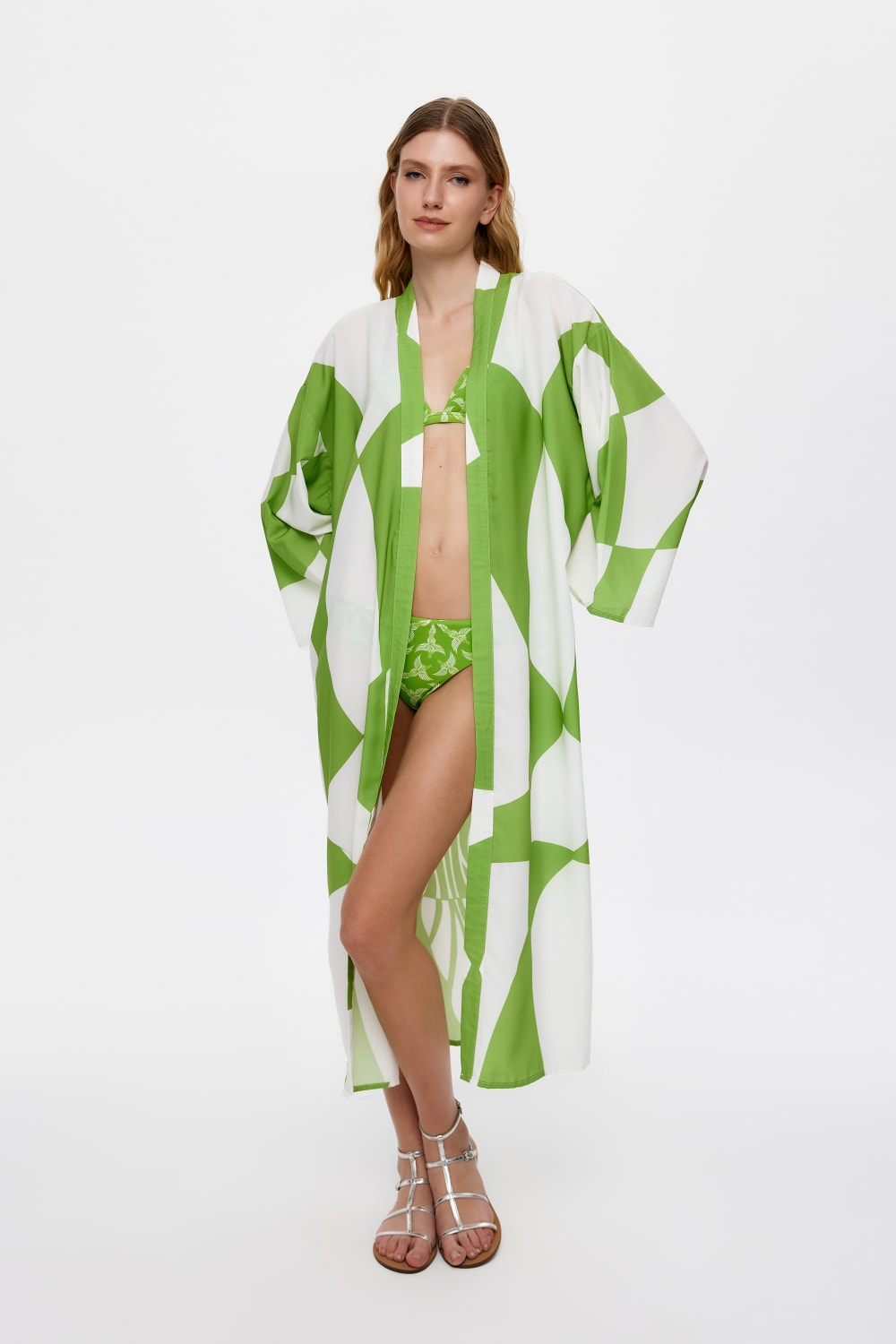 Eliphe-Sireng Yeşil Maxi Kimono-Kimono-1-fleurdirect.live