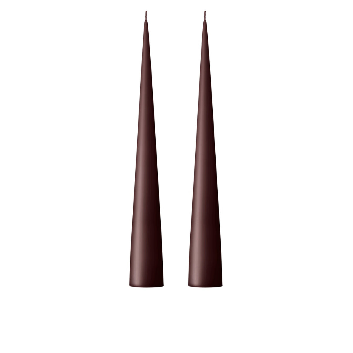 Ester&Erik-Aubergine Kokusuz 2'li Kalın Konik Mum 37 Cm-Mum-1-fleurdirect.live