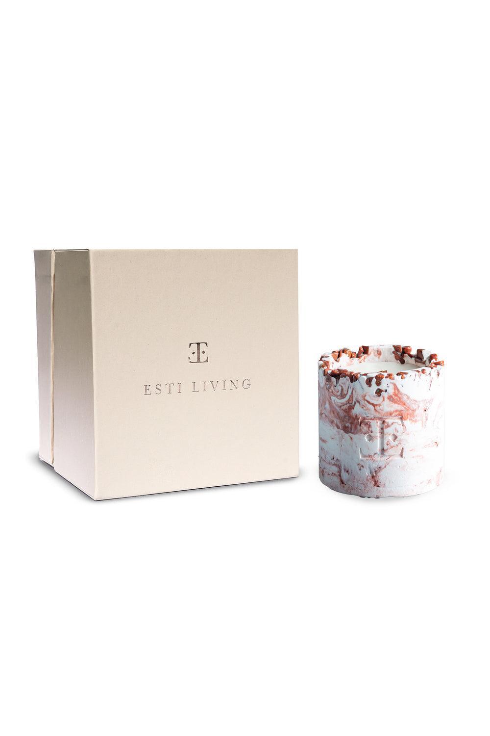 Esti Living-Copper Charm Taşlı Küçük Boy Mum-Mum-2-fleurdirect.live
