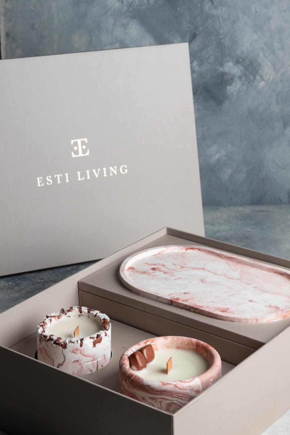 Esti Living-Copper Charm Taşlı Küçük Boy Mum-Mum-3-fleurdirect.live