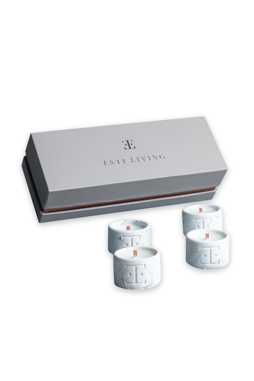 Esti Living-Silver Glow Mini 4'lü Mum Seti-Mum-1-fleurdirect.live