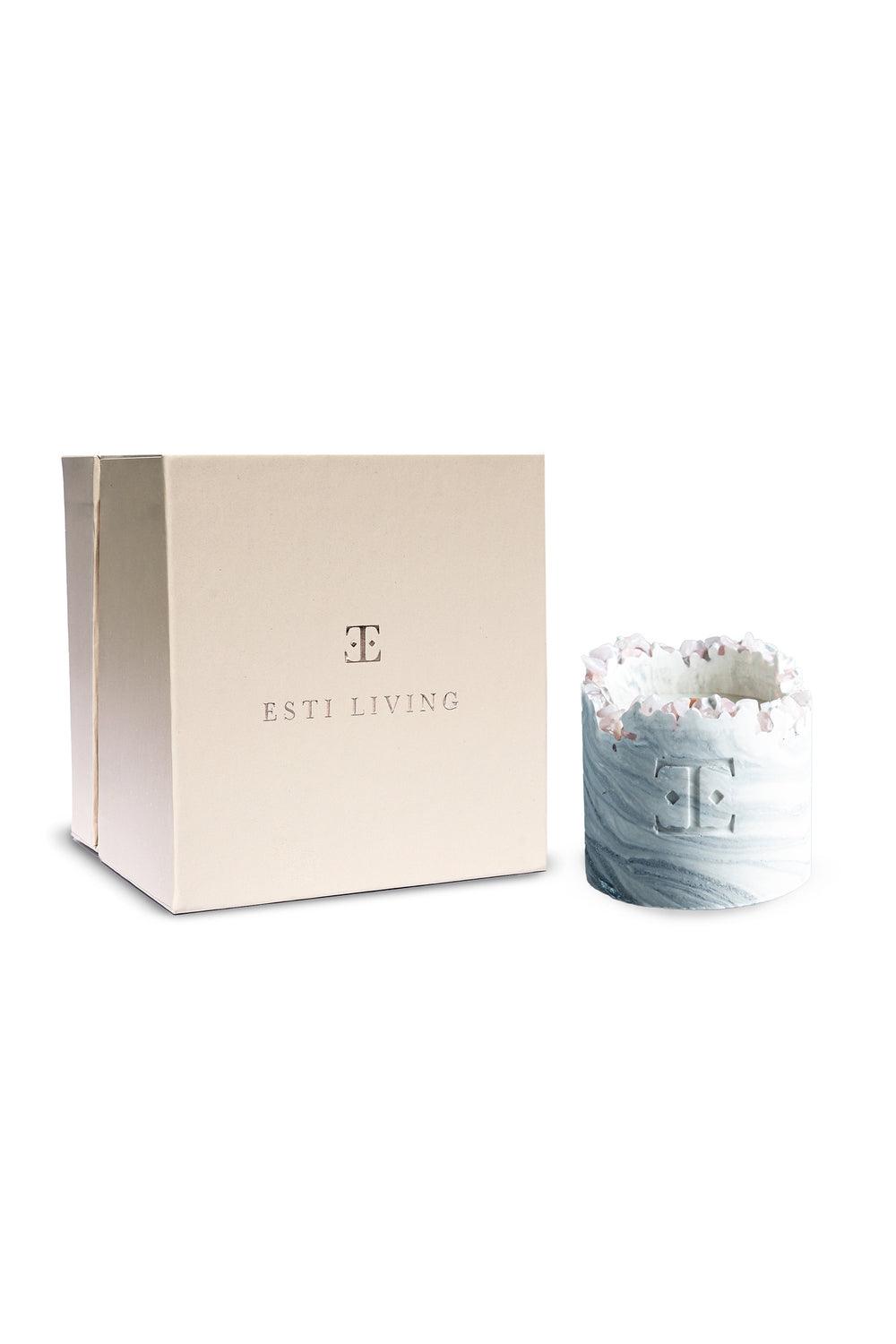 Esti Living-Silver Glow Taşlı Küçük Boy Mum-Mum-3-fleurdirect.live