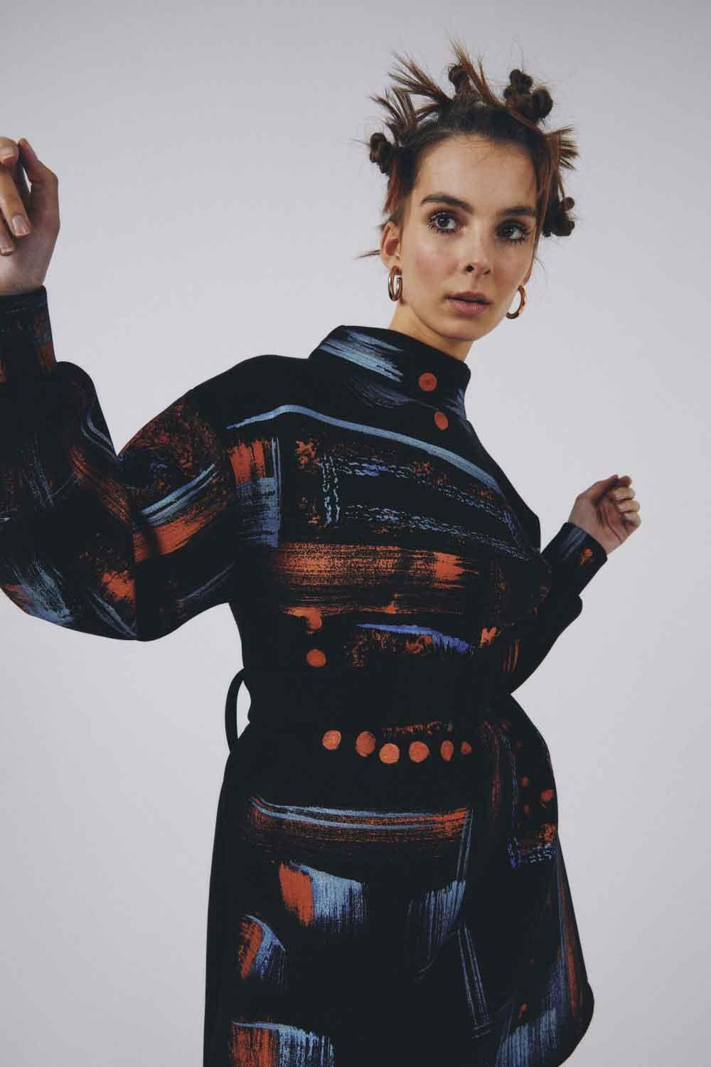 Eudoimonia-Hawas Sporty Patterned Dress-Elbise-1-fleurdirect.live