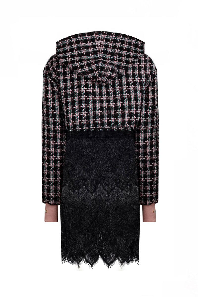 Eudoimonia-Mary Of Magdalene- Tweed Sweatshirt Crop-Sweatshirts & Hoodies-5-fleurdirect.live