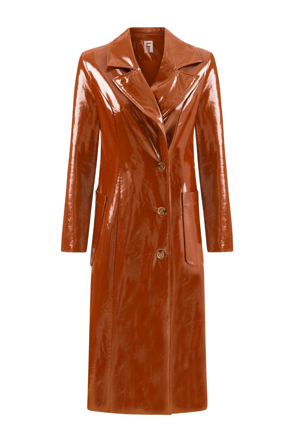 Feel The Lotus-Janice Patent Leather Trench Coat-Trençkot-1-fleurdirect.live