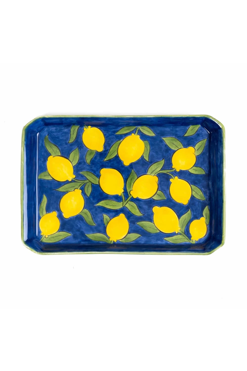 Feeling Good Inside-Amalfi Coast Handmade Seramik Kobalt Dikdörtgen Tepsi-Sunum Aksesuarları-1-fleurdirect.live