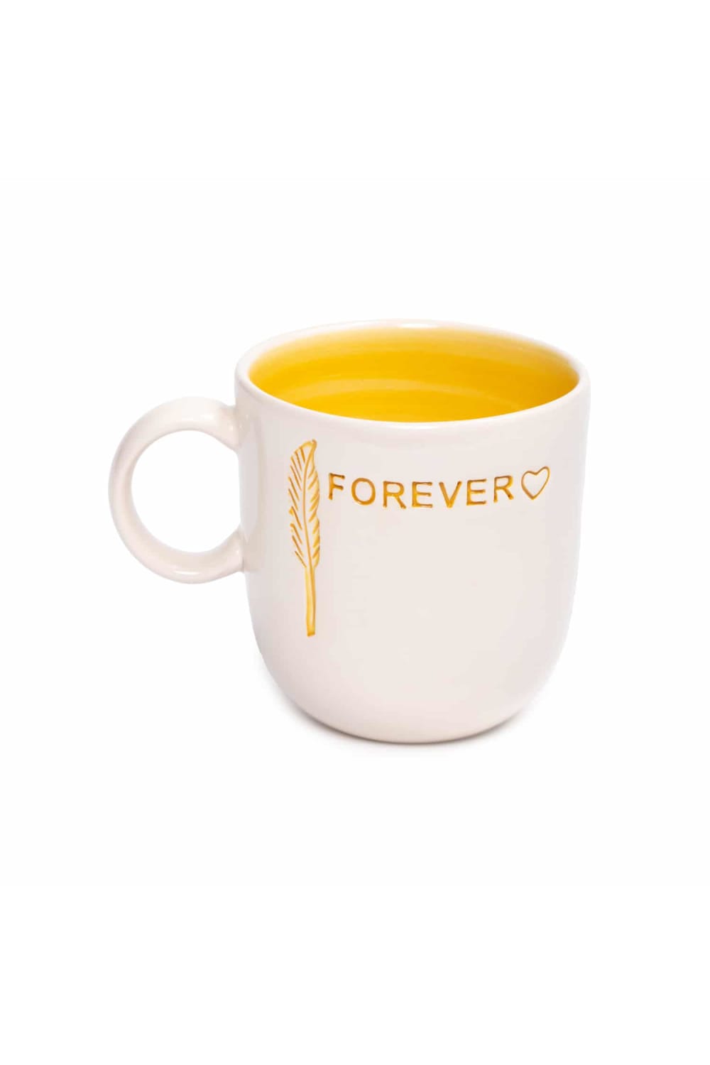 Feeling Good Inside-Forever Love Kulplu Sarı Mug – L’amour Paris-Bardak-1-fleurdirect.live