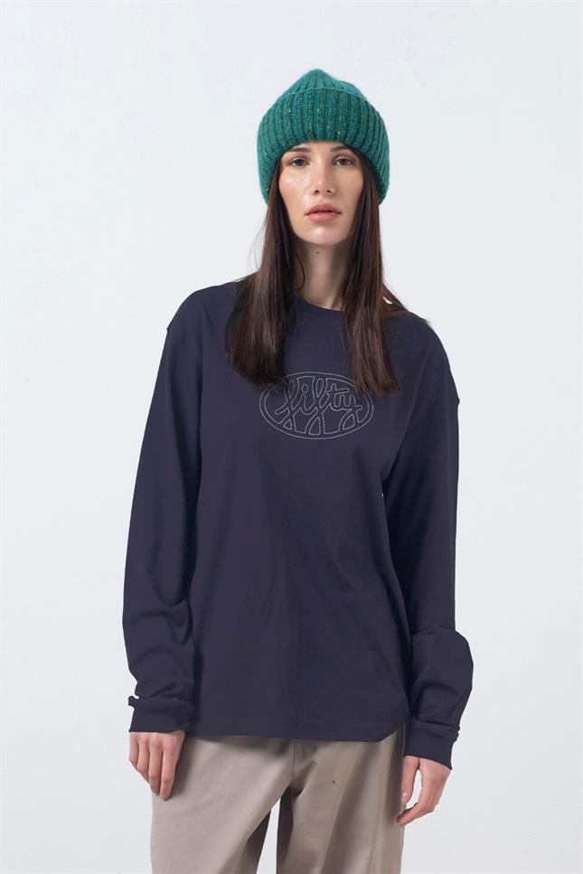 Fifty Pieces-Antrasit Uzun Kollu Oversize T-Shirt-T-Shirts-3-fleurdirect.live