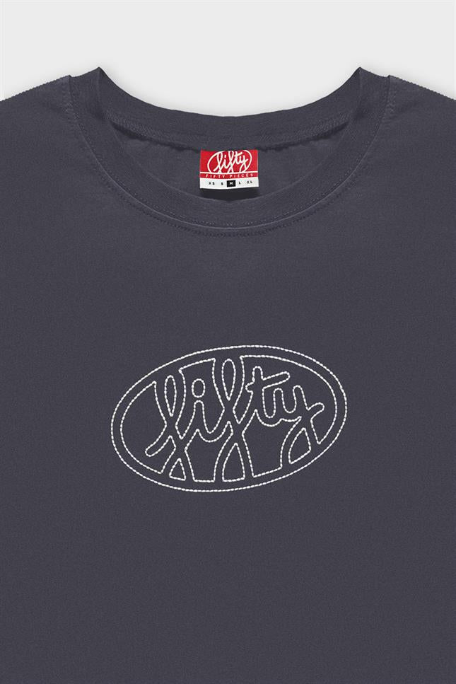 Fifty Pieces-Antrasit Uzun Kollu Oversize T-Shirt-T-Shirts-6-fleurdirect.live