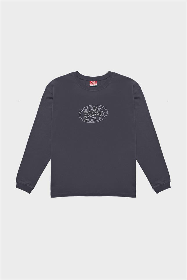 Fifty Pieces-Antrasit Uzun Kollu Oversize T-Shirt-T-Shirts-7-fleurdirect.live