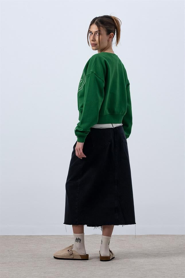 Fifty Pieces-Canlı Yeşil Core Mid Length Sweatshirt-Sweatshirts & Hoodies-6-fleurdirect.live