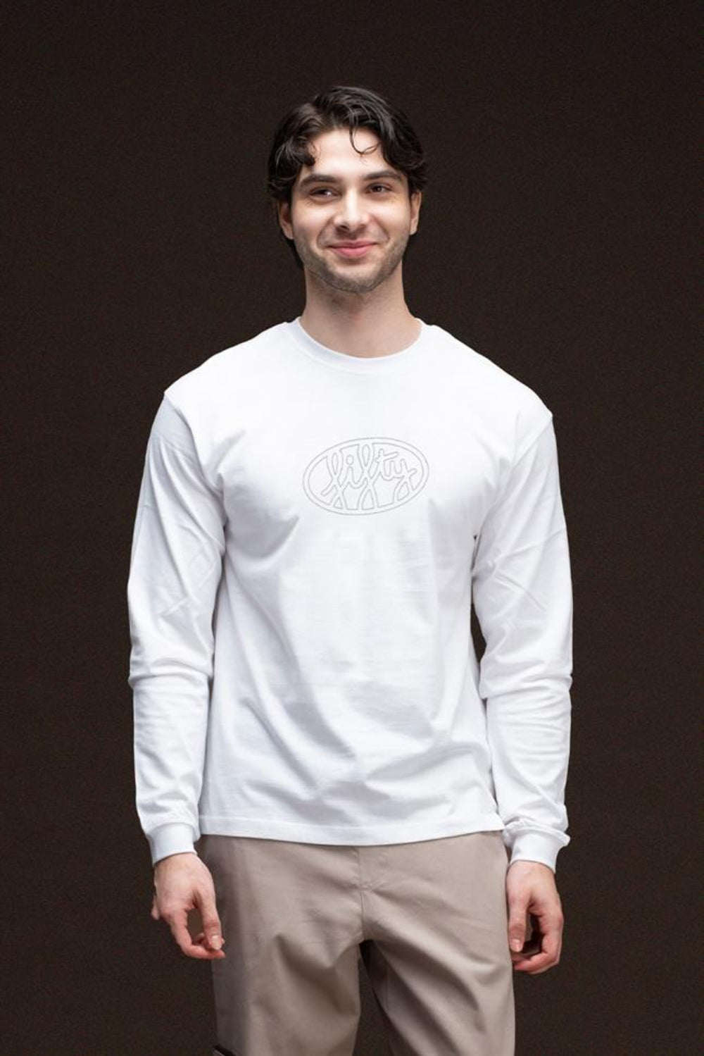 Fifty Pieces-Erkek Beyaz Uzun Kollu T Shirt-T-Shirts-1-fleurdirect.live