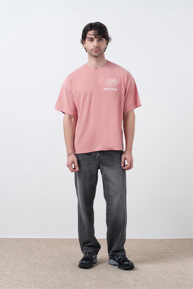 Fifty Pieces-Gül Kurusu Düşük Omuzlu Asit Yıkamalı T-Shirt-T-Shirts-5-fleurdirect.live