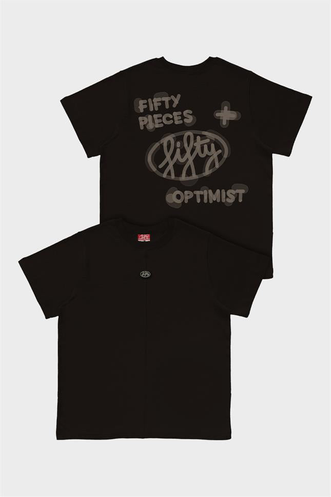 Fifty Pieces-Kahverengi Loose Fit Sırt Baskılı T-Shirt-T-Shirts-5-fleurdirect.live