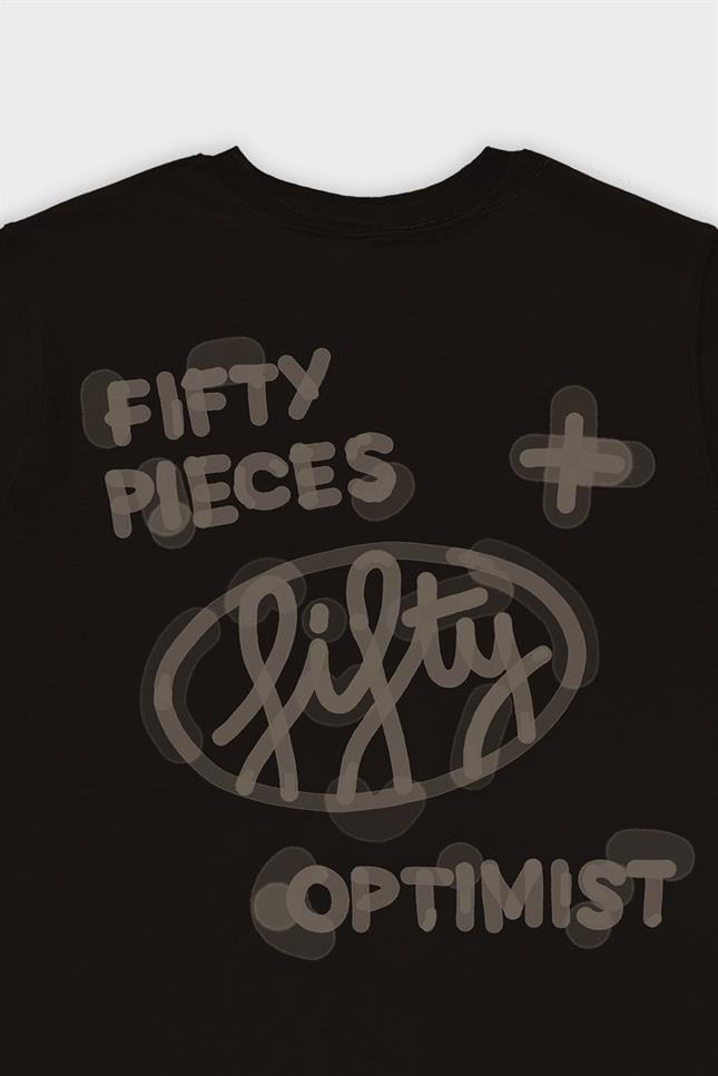 Fifty Pieces-Kahverengi Loose Fit Sırt Baskılı T-Shirt-T-Shirts-9-fleurdirect.live