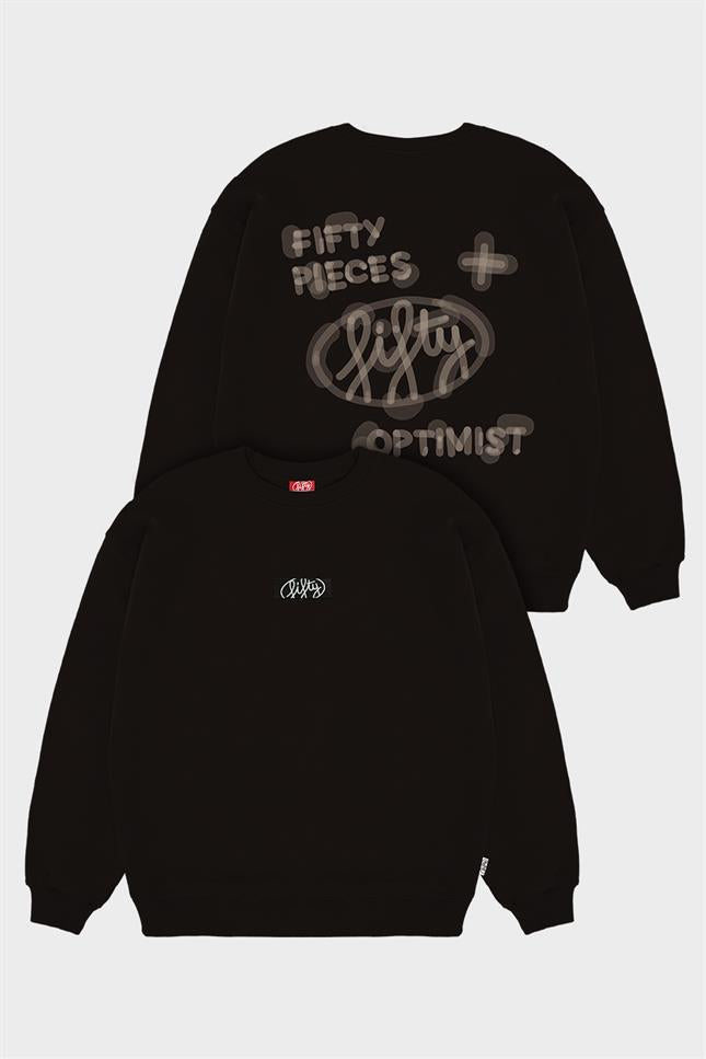 Fifty Pieces-Kahverengi Oversize Sırt Baskılı Sweatshirt-Sweatshirts & Hoodies-5-fleurdirect.live