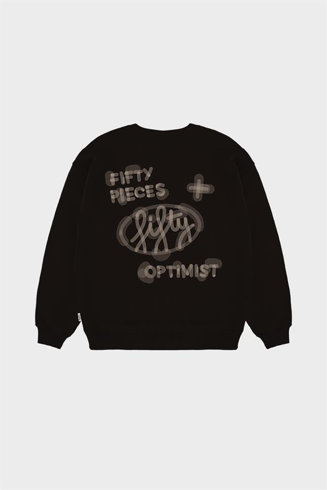 Fifty Pieces-Kahverengi Oversize Sırt Baskılı Sweatshirt-Sweatshirts & Hoodies-7-fleurdirect.live