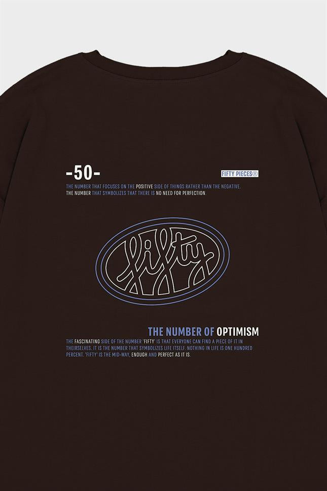 Fifty Pieces-Kahverengi Oversize Sırt Baskılı T-Shirt-T-Shirts-10-fleurdirect.live