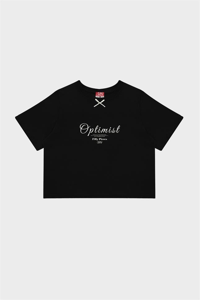 Fifty Pieces-Siyah Fiyonk Detaylı T-Shirt-T-Shirts-4-fleurdirect.live