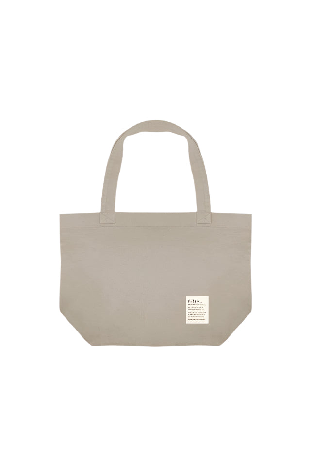 Fifty Pieces-Soluk Efektli Boz Bez Tote Çanta-Bez Çanta-1-fleurdirect.live