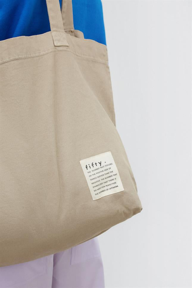 Fifty Pieces-Soluk Efektli Boz Bez Tote Çanta-Bez Çanta-7-fleurdirect.live