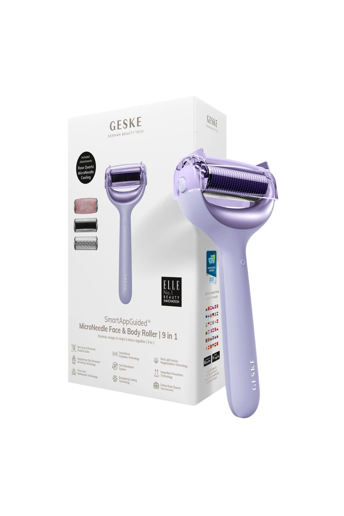 Geske-Mikro İğneli, Buz Başlığı, Pembe Kuvars Başlıklı Dermaroller | Micro Needle Face & Body Roller-Cilt Bakım Aletleri-18-fleurdirect.live