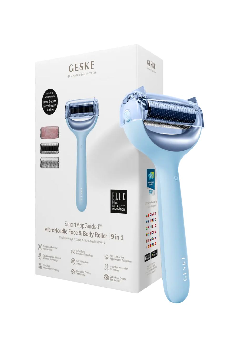 GESKE-Mikro İğneli, Buz Başlığı, Pembe Kuvars Başlıklı Dermaroller | Micro Needle Face & Body Roller-Cilt Bakım Aletleri-8-fleurdirect.live