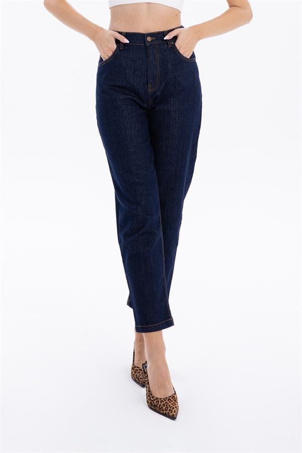 GMG Firenze-5 Cep Yüksek Bel Mom Fit Kadın Denim Jean Pantolon-DENİM PANTOLON-3-fleurdirect.live