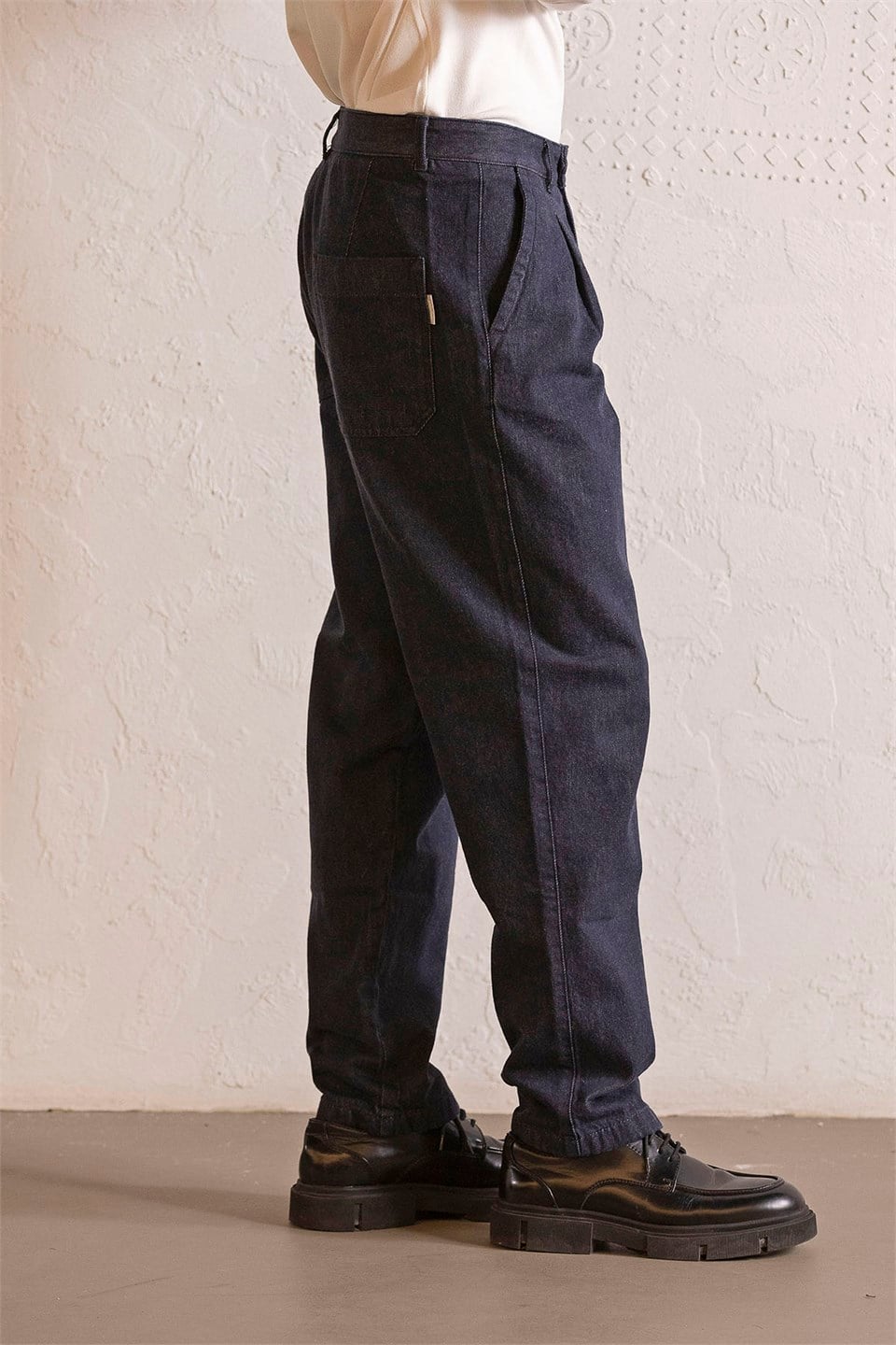 GMG Firenze-Baggy Fit Denim Erkek Pantolon-CHINO-3-fleurdirect.live