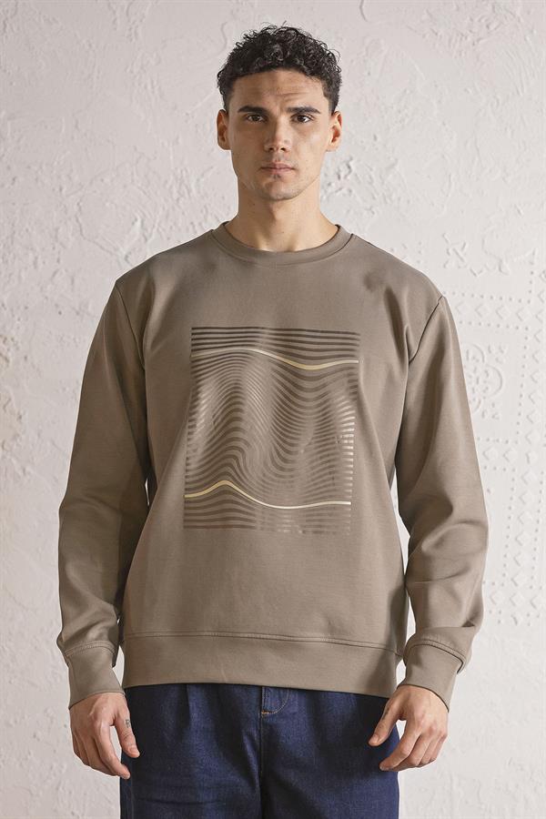 GMG Firenze-Bisiklet Yaka Baskılı Erkek Sweatshirt-SWEATSHIRT-4-fleurdirect.live