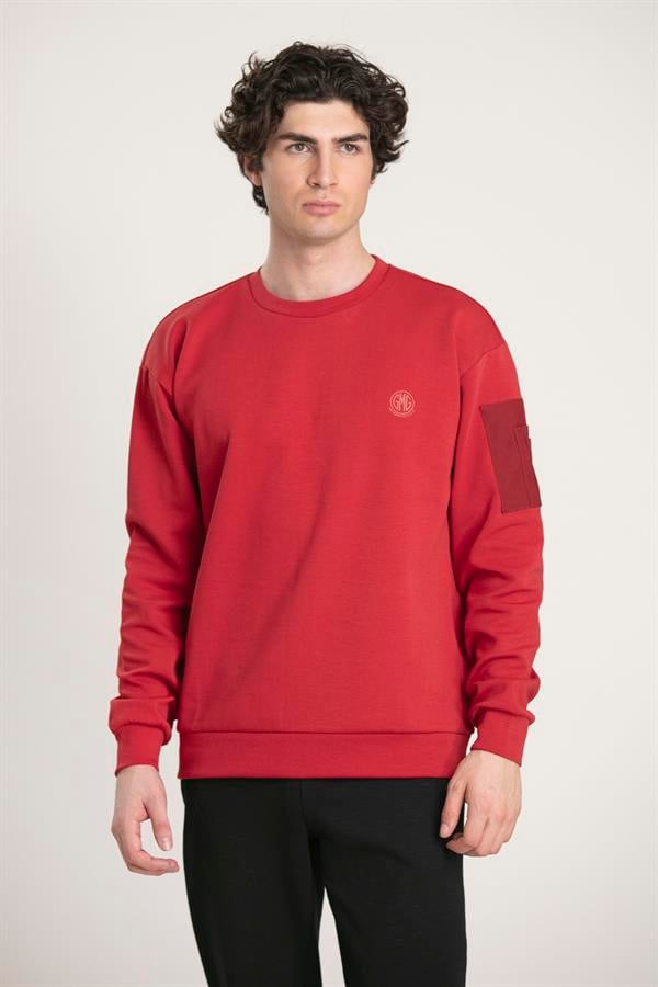 GMG Firenze-Bisiklet Yaka Cep Tasarımlı Erkek Sweatshirt-SWEATSHIRT-1-fleurdirect.live