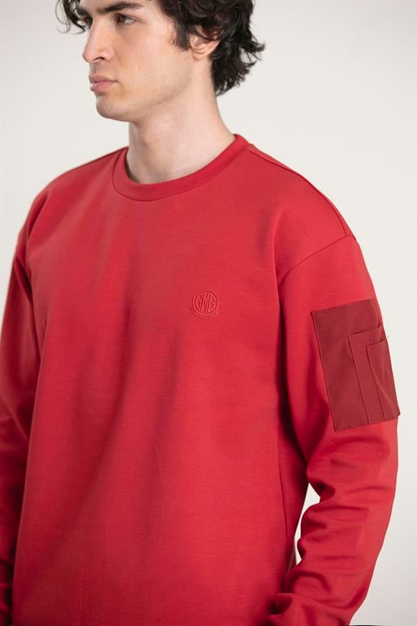GMG Firenze-Bisiklet Yaka Cep Tasarımlı Erkek Sweatshirt-SWEATSHIRT-2-fleurdirect.live