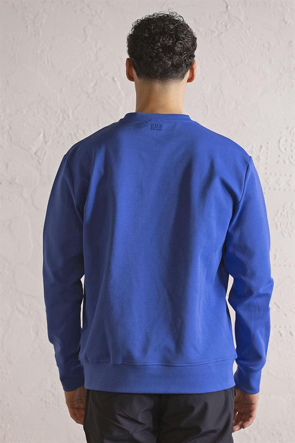 GMG Firenze-Bisiklet Yaka Siyah Beyaz Baskılı Erkek Sweatshirt-SWEATSHIRT-8-fleurdirect.live