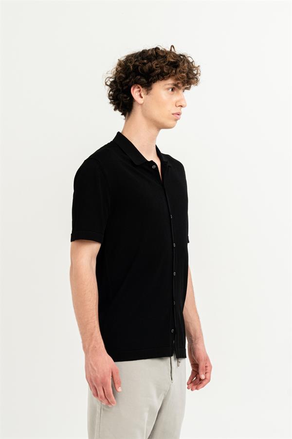 GMG Firenze-Kısa Kollu Slim Fit Triko Erkek Gömlek-Summer'25-10-fleurdirect.live