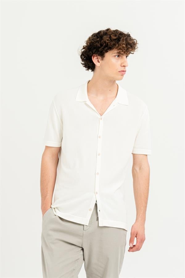GMG Firenze-Kısa Kollu Slim Fit Triko Erkek Gömlek-Summer'25-2-fleurdirect.live