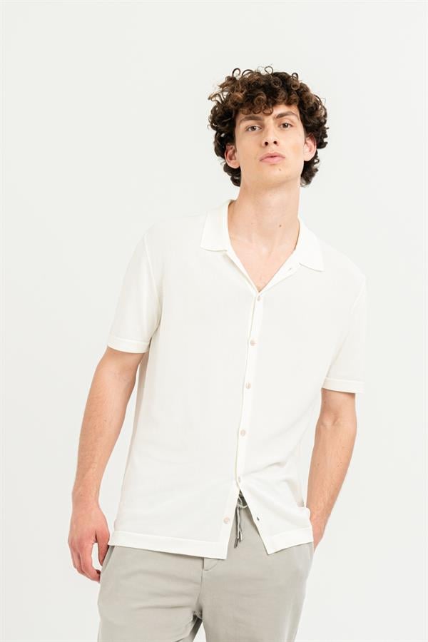 GMG Firenze-Kısa Kollu Slim Fit Triko Erkek Gömlek-Summer'25-3-fleurdirect.live