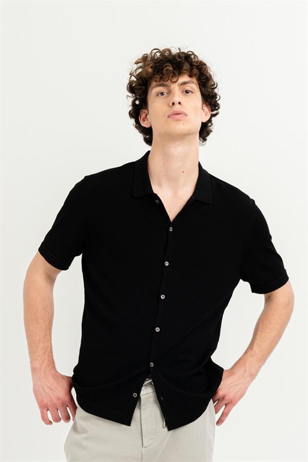 GMG Firenze-Kısa Kollu Slim Fit Triko Erkek Gömlek-Summer'25-9-fleurdirect.live
