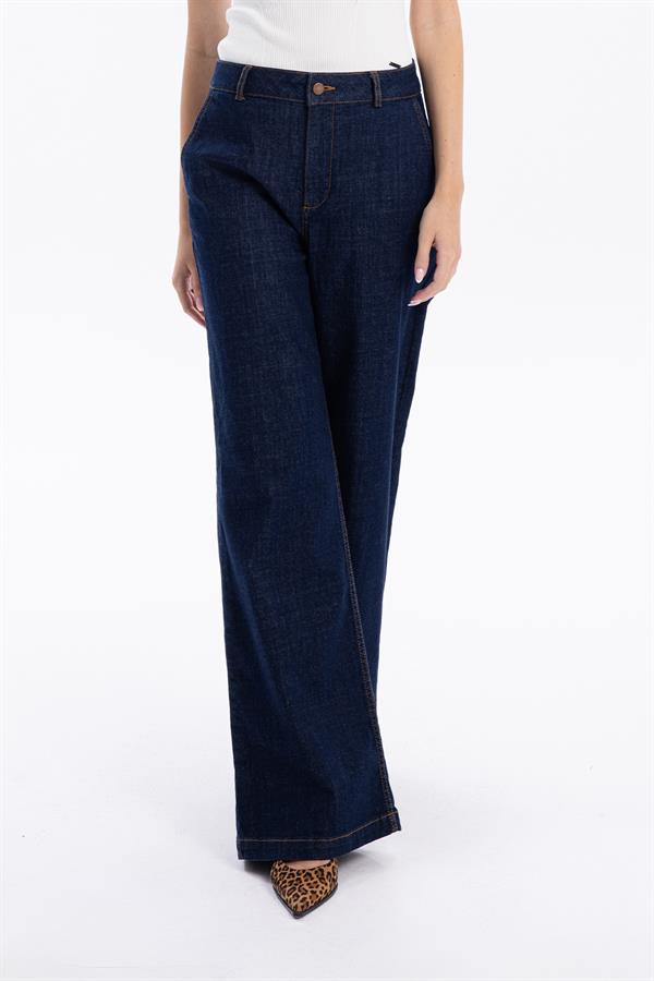 GMG Firenze-Yüksek Bel Wide Leg Bol Paça Denim Kadın Jean Pantolon-//Özel Fi̇yatlar-4-fleurdirect.live