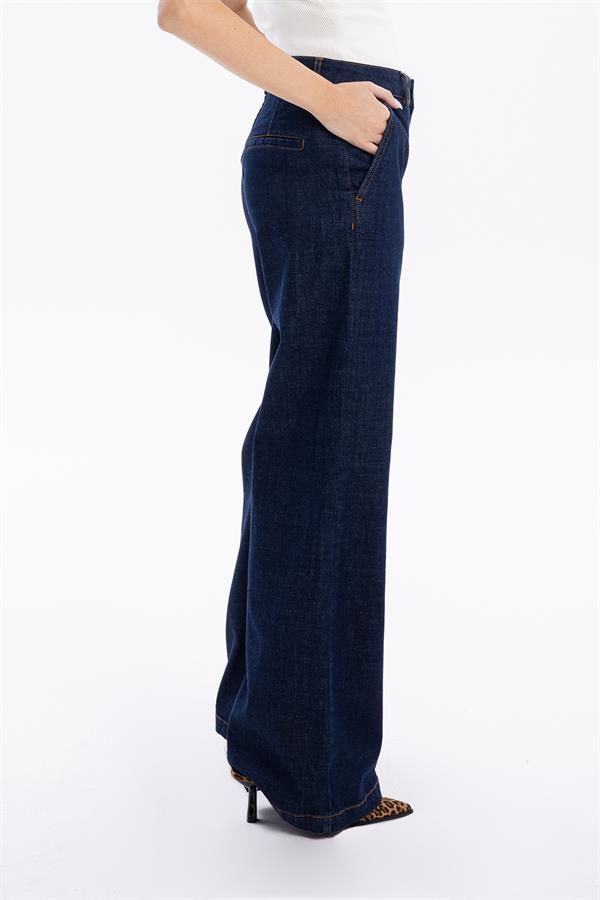 GMG Firenze-Yüksek Bel Wide Leg Bol Paça Denim Kadın Jean Pantolon-//Özel Fi̇yatlar-6-fleurdirect.live