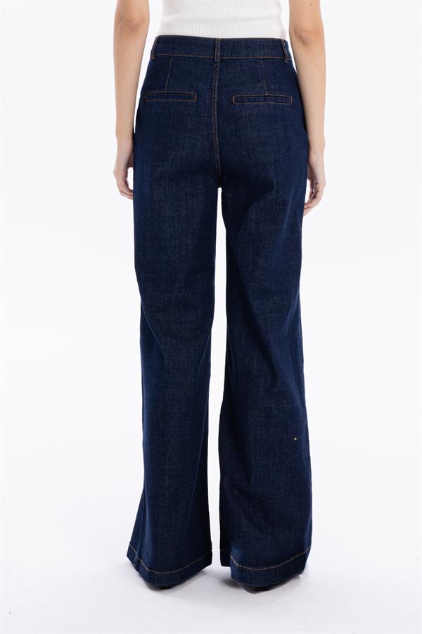 GMG Firenze-Yüksek Bel Wide Leg Bol Paça Denim Kadın Jean Pantolon-//Özel Fi̇yatlar-8-fleurdirect.live