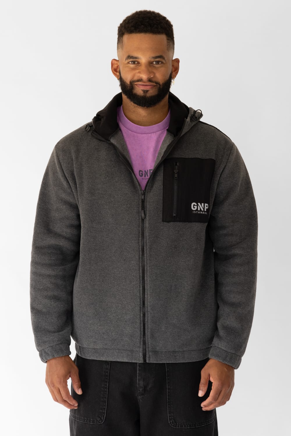 GNP İstanbul-Antrachite Polar Zip Through-Sweatshirts & Hoodies-1-fleurdirect.live