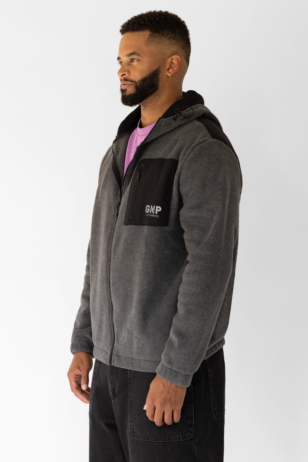 GNP İstanbul-Antrachite Polar Zip Through-Sweatshirts & Hoodies-2-fleurdirect.live