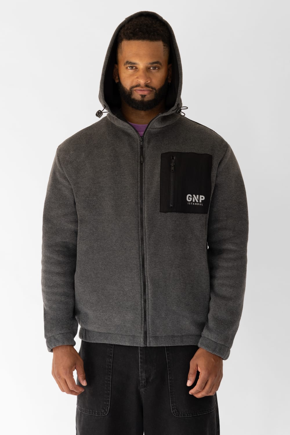 GNP İstanbul-Antrachite Polar Zip Through-Sweatshirts & Hoodies-3-fleurdirect.live
