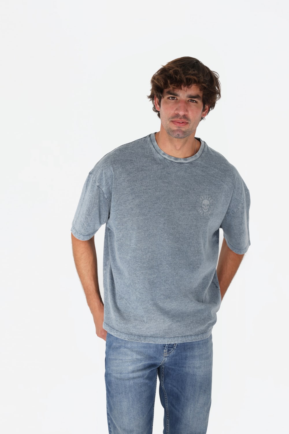 GNP İstanbul-Denim Washed Printed Oversize T-shirt-T-Shirts-2-fleurdirect.live