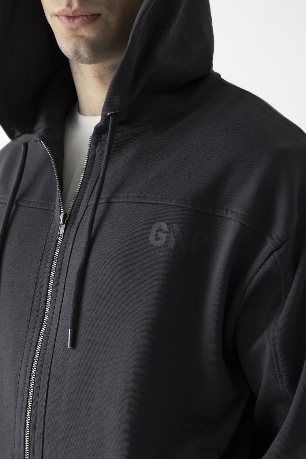 GNP İstanbul-Zip Through Asphalt Hoodie-Sweatshirts & Hoodies-4-fleurdirect.live