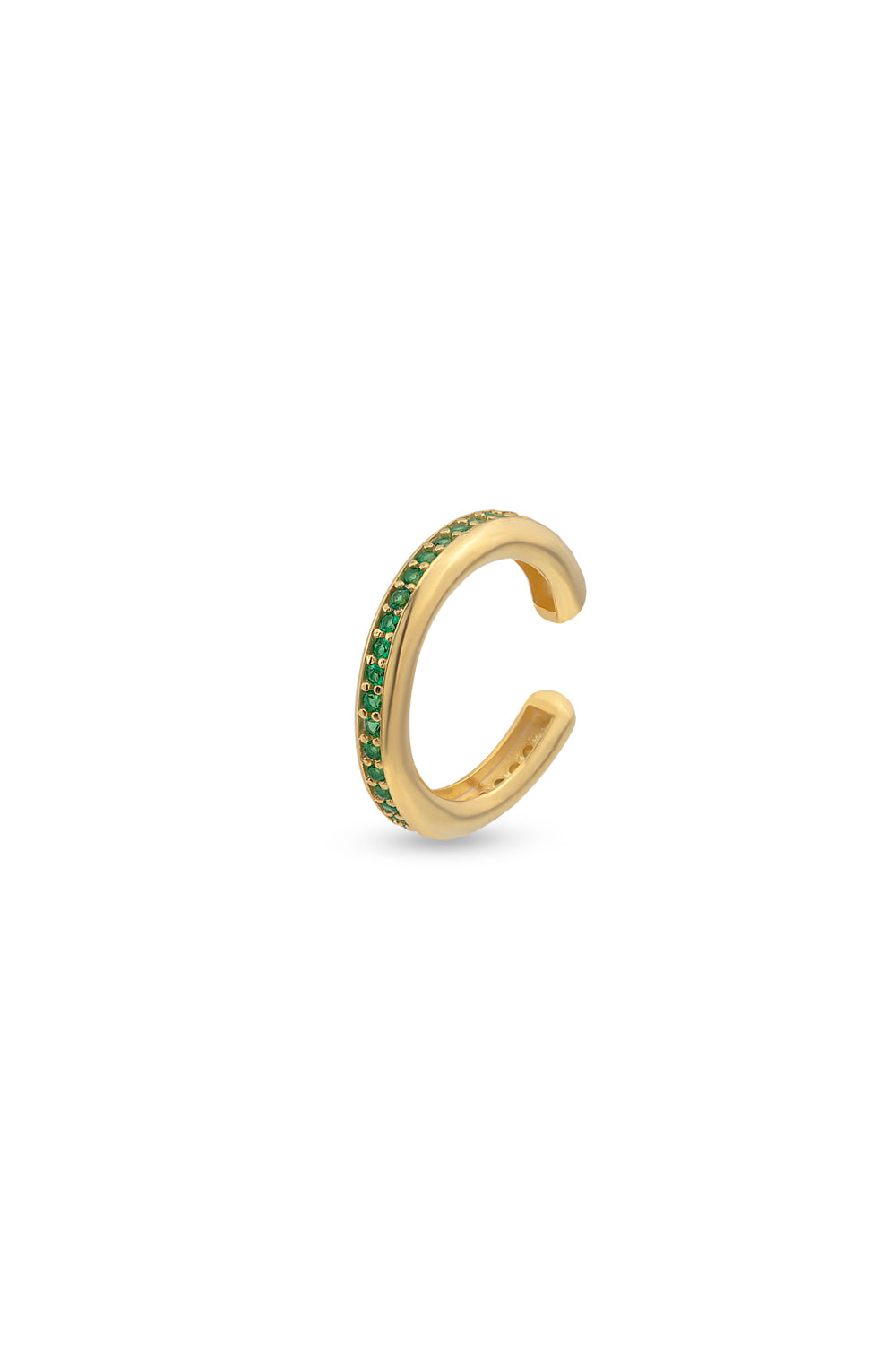 Gal İstanbul-Tiny Earcuff Gold x Green-Küpe-1-fleurdirect.live