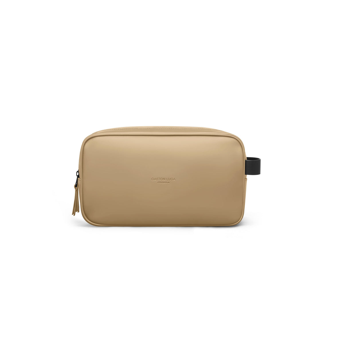 Gaston Luga-Gaston Luga Spläsh Toiletry Double Zipped Bag Latte-El Çantası-1-fleurdirect.live