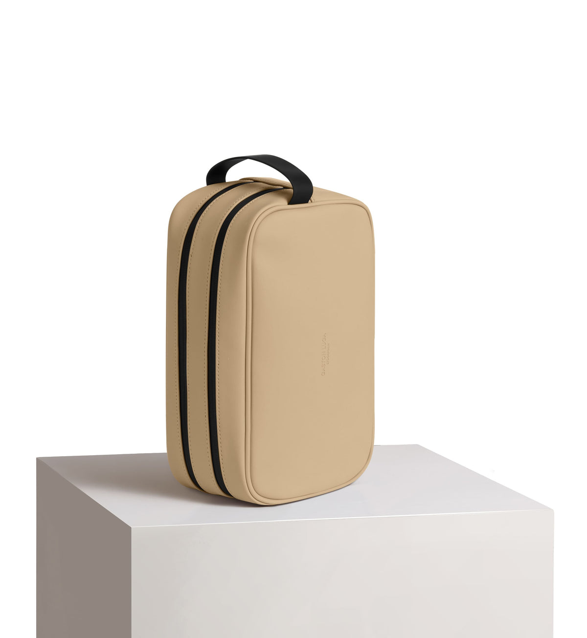 Gaston Luga-Gaston Luga Spläsh Toiletry Double Zipped Bag Latte-El Çantası-2-fleurdirect.live